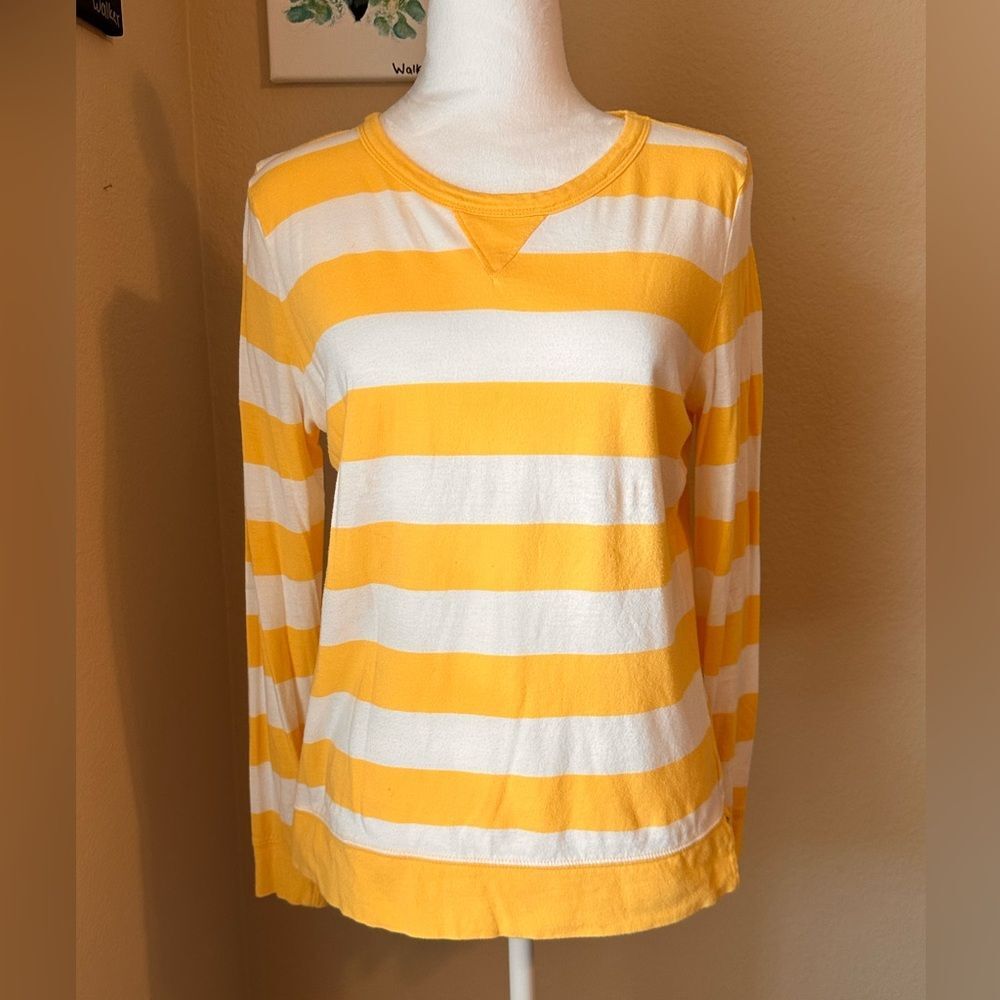 GAP Yellow and White Striped Tee